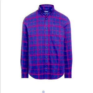 Mens’s CHAPS Flannel Shirt Navy and Red